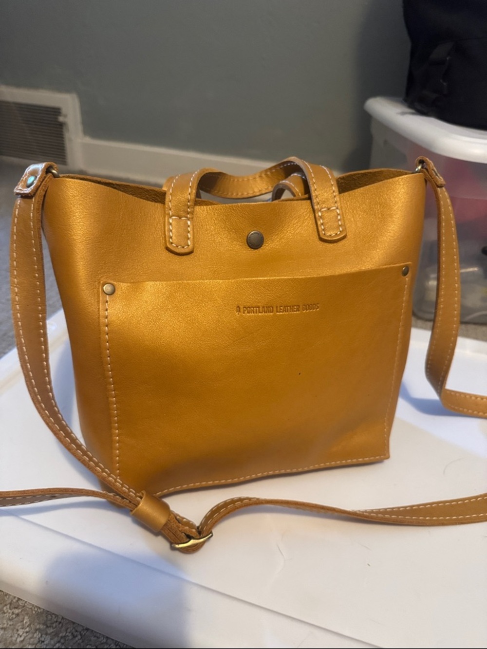 Portland Leather Goods mini crossbody in Honeycomb - rare finish!